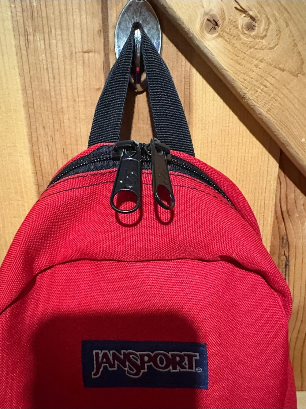 Jansport Red Mini Backpack with Front Zip Pocket